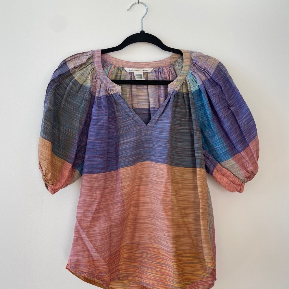 Diane Von Furstenberg Multi Colored Top S